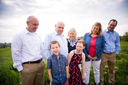 family photo in field