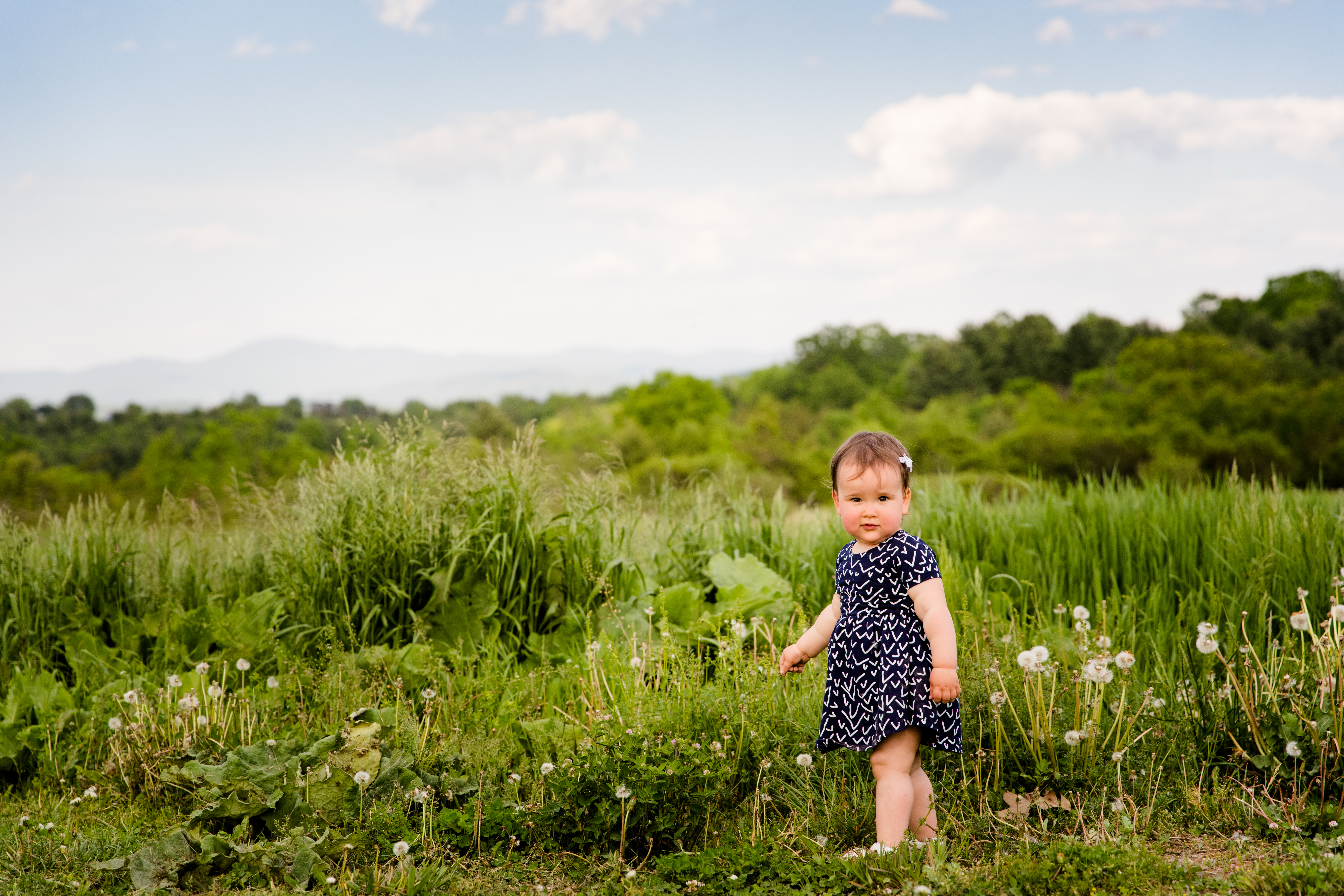 little girl in vermont field
