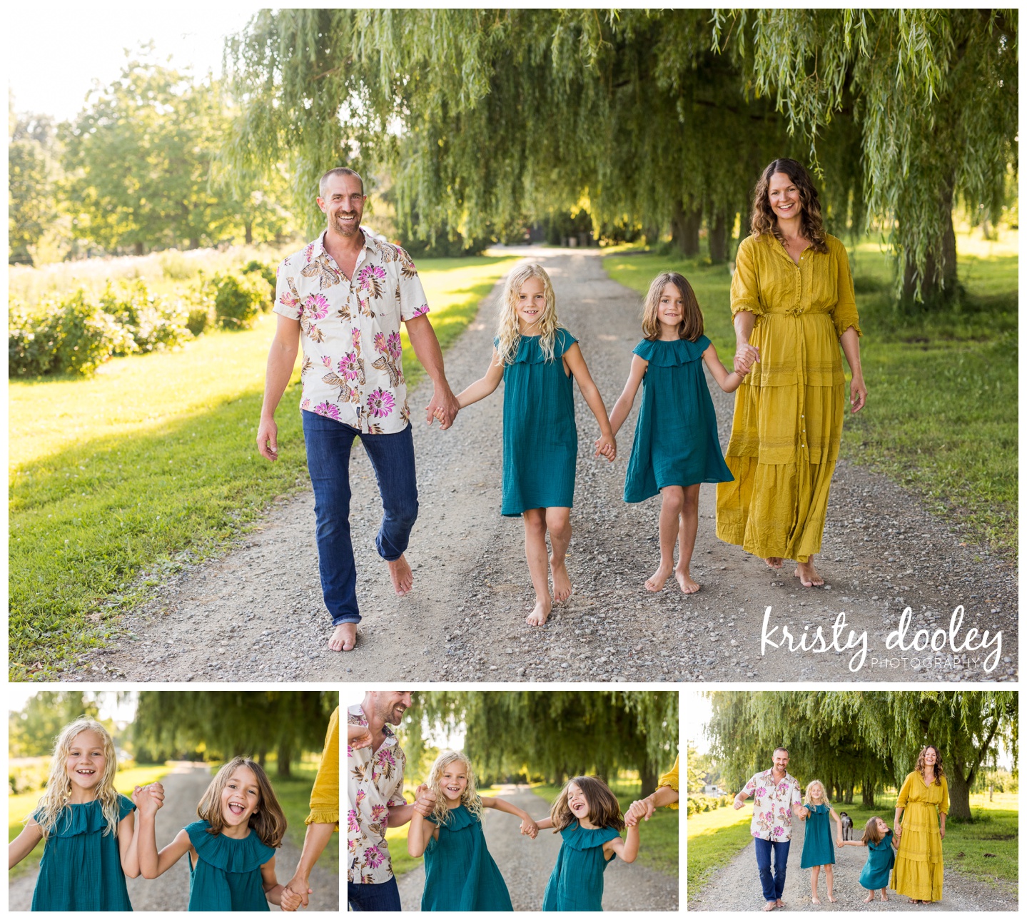 family of four outdoor photoshoot