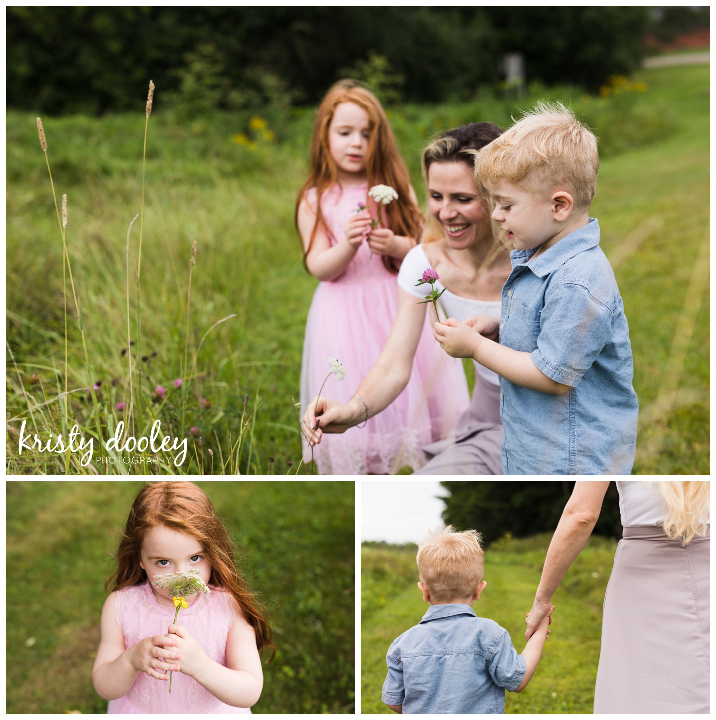 family outdoors in field photography