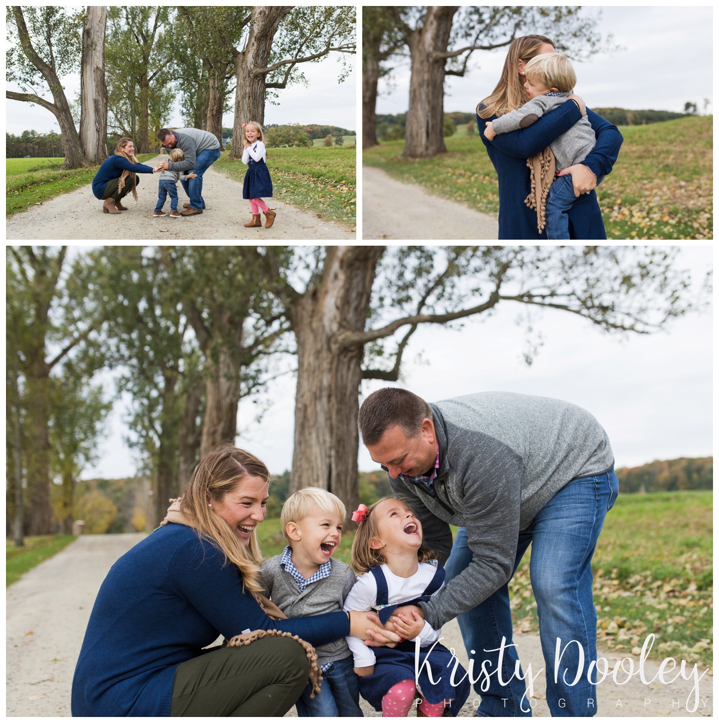 family of four outdoor photoshoot