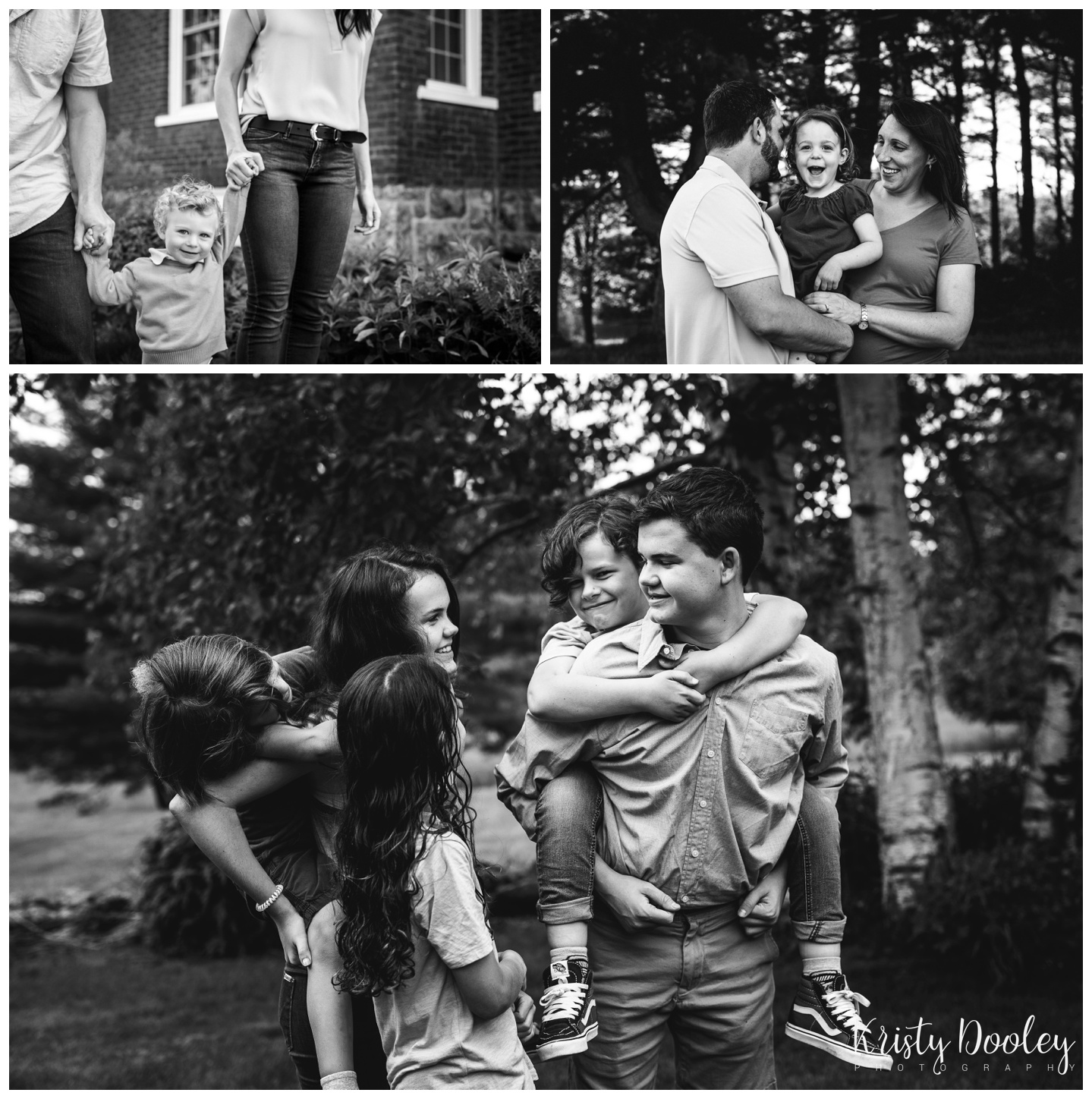 black and white family photography